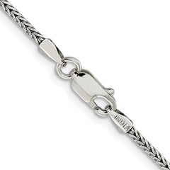 Sterling Silver Rhodium-plated 2mm Diamond-cut Round Franco Chain - 9