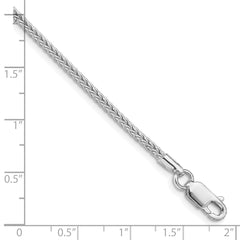 Sterling Silver Rhodium-plated 2mm Diamond-cut Round Franco Chain - 7
