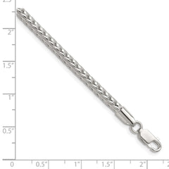 Sterling Silver 3.4mm Diamond-cut Round Franco Chain - 9