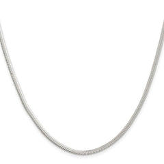 Sterling Silver 3.3mm Flat Oval Snake Chain - 4