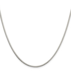 Sterling Silver 2mm Diamond-cut Snake Chain - 8
