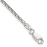 Sterling Silver 2mm Diamond-cut Snake Chain - 7