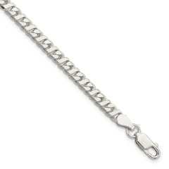 Sterling Silver 4.25mm Fancy Flat Link Bracelet