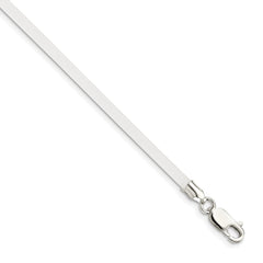 Sterling Silver 16inch 3mm Frosted Clear Rubber Cord Necklace