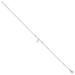 Sterling Silver Dolphin 9 inch Plus 1 inch Extender - Total 10 inch Anklet