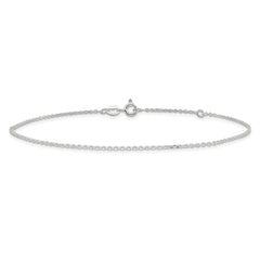 Sterling Silver 1mm Cable Chain 10 inch Plus 1 inch Extender - Total 11 inch Anklet