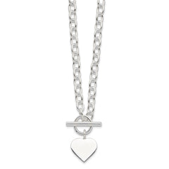 Sterling Silver Engraveable Heart Necklace