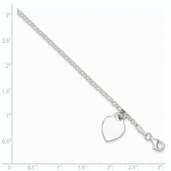 Sterling Silver Engraveable Heart 6 in Childs Bracelet