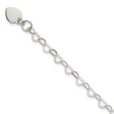 Sterling Silver Heart Link Childs Bracelet