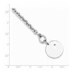Sterling Silver Rhodium-plated .03ct Diamond Disc Bracelet