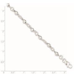 Sterling Silver Beaded Fancy Link Bracelet