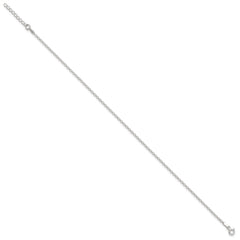 Sterling Silver 2mm Rolo Chain 9 inch Plus 1 inch Extender - Total 10 inch Anklet
