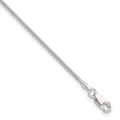 Sterling Silver 1.5mm Round Snake Chain 9 inch Plus 1 inch Extender - Total 10 inch Anklet
