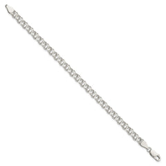 Sterling Silver 5.5mm Double Link Charm Bracelet - 3