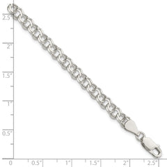 Sterling Silver 5.5mm Double Link Charm Bracelet - 3