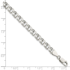 Sterling Silver 6mm Double Link Charm Bracelet - 2