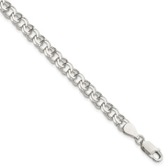 Sterling Silver 6mm Double Link Charm Bracelet - 2
