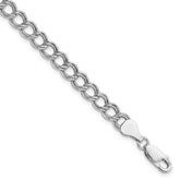 Amore La Vita Sterling Silver Rhodium-plated Polished 6mm 8 inch Double Link with Lobster Clasp Charm Bracelet