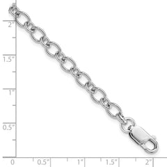 Amore La Vita Sterling Silver Rhodium-plated Polished 5mm 7.5 inch with Lobster Clasp Charm Bracelet