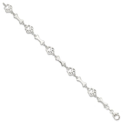 Sterling Silver Dog Bones and Paws Bracelet - 2