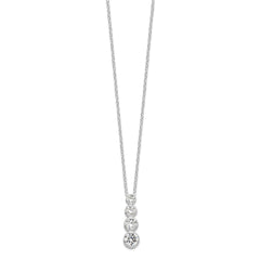 Sterling Silver Rhodium-plated CZ Journey Necklace - 2