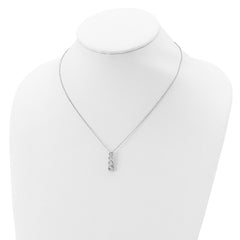 Sterling Silver Rhodium-plated CZ Journey Necklace - 2