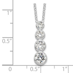 Sterling Silver Rhodium-plated CZ Journey Necklace - 2