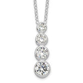 Sterling Silver Rhodium-plated CZ Journey Necklace - 2