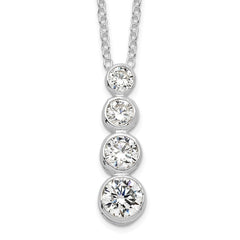 Sterling Silver Rhodium-plated CZ Journey Necklace - 2
