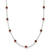 Sterling Silver 9-Station Red CZ Necklace