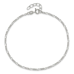 Sterling Silver Figaro Chain 10 inch Plus 1 inch Extender - Total 11 inch Anklet - 2