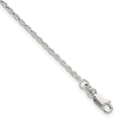 Sterling Silver 2mm Rope Chain 9 inch Plus 1 inch Extender - Total 10 inch Anklet