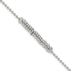 Sterling Silver 9inch Polished Fancy Love Ring Anklet