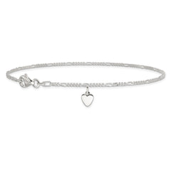 Sterling Silver Heart Dangle Anklet - 2