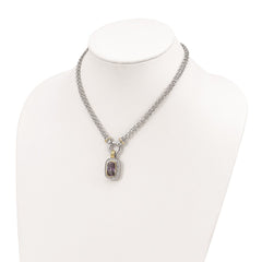 Sterling Silver Flash Gold-plated CZ Necklace - 2