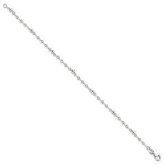 Sterling Silver Polished Fancy Bead Bracelet