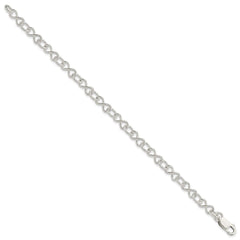 Sterling Silver Polished Fancy Link Bracelet - 19