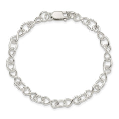 Sterling Silver Polished Fancy Link Bracelet - 19