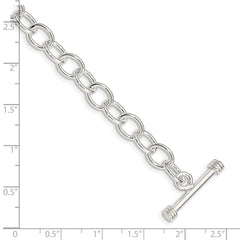Sterling Silver Polished Fancy Link Toggle Bracelet - 2