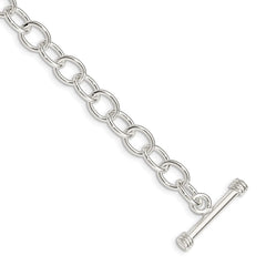 Sterling Silver Polished Fancy Link Toggle Bracelet - 2