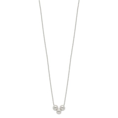 Sterling Silver Polished 3 Bead Necklace
