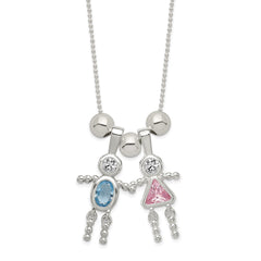 Sterling Silver Polished 3 Bead Necklace - 2