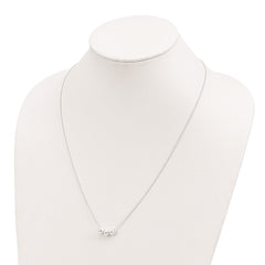 Sterling Silver Polished 3 Bead Necklace - 2
