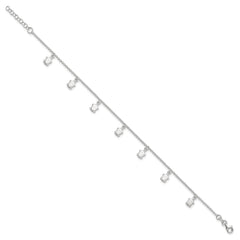 Sterling Silver Turtle Charms 9 inch Plus 1 inch Extender - Total 10 inch Anklet