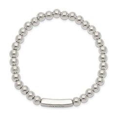 Sterling Silver Enameled MOM Stretch Bracelet