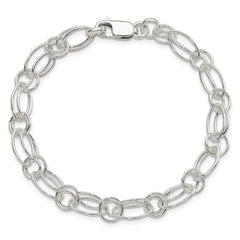 Sterling Silver Polished Oval Link Bracelet - 2