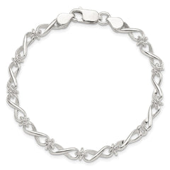 Sterling Silver Polished Fancy Link Bracelet - 7