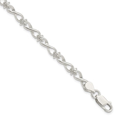 Sterling Silver Polished Fancy Link Bracelet - 7
