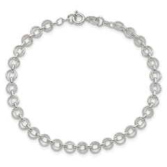 Sterling Silver 5mm Fancy Link Bracelet - 2