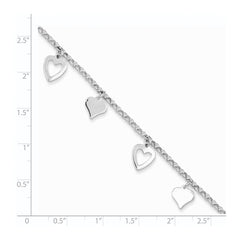 Sterling Silver Polished Heart Bracelet - 2